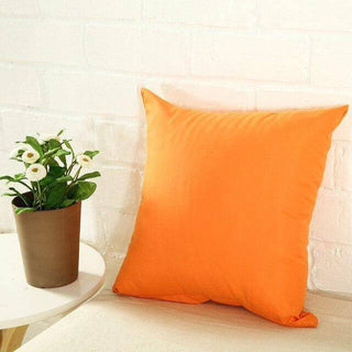 Triumph - Housse de coussin lisse Orange sur fond gris