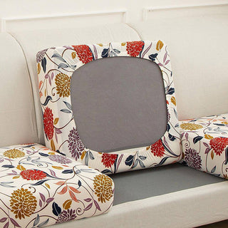 Housse de coussin de canapé Design - Thalira Jardin sur fond gris