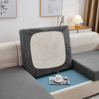 Lumina - Housse de coussin de canapé lisse Gris foncé sur fond gris