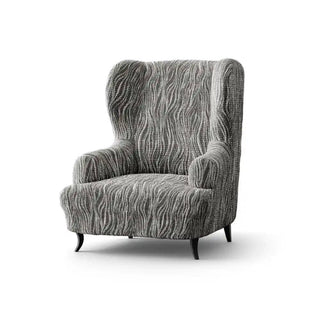 Universo - Housse de fauteuil à oreilles Gris clair en Microfibre design Gris clair Fauteuil à oreilles- 60-115 cm sur fond gris