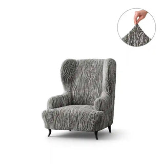 Universo - Housse de fauteuil à oreilles en Microfibre design Gris clair Fauteuil à oreilles - 60-110 cm sur fond gris