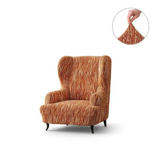 Universo - Housse de fauteuil à oreilles en Microfibre design Terracotta Fauteuil à oreilles - 60-110 cm sur fond gris