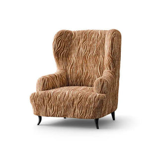 Universo - Housse de fauteuil à oreilles en Microfibre design Marron Fauteuil à oreilles - 60-110 cm sur fond gris