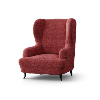 Mediterraneo - Housse de fauteuil à oreilles Rouge en Microfibre Rouge Fauteuil à oreilles- 60-115 cm sur fond gris