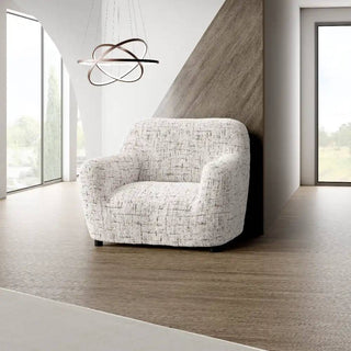 Vittoria - Housse de fauteuil Blanc en Microfibre imprimé Blanc Fauteuil - 60-110 cm sur fond gris