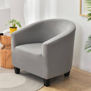 Housse de Fauteuil Crapaud lisse - Prestige Gris sur fond gris