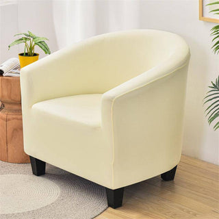 Housse de Fauteuil Crapaud lisse - Prestige Crème sur fond gris