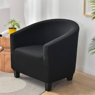 Housse de Fauteuil Crapaud lisse - Prestige Noir sur fond gris