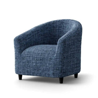 Vittoria - Housse de fauteuil Cabriolet Bleu en Microfibre imprimé Bleu Fauteuil Cabriolet - 50-75 cm sur fond gris