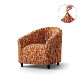 Universo - Housse de fauteuil Cabriolet en Microfibre design Terracotta Fauteuil Cabriolet - 50-70 cm sur fond gris