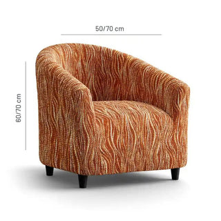 Universo - Housse de fauteuil Cabriolet en Microfibre design Terracotta Fauteuil Cabriolet - 50-70 cm sur fond gris