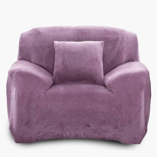 Housse de fauteuil classique en Velours - Veradelle Lila sur fond gris