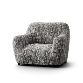 Universo - Housse de fauteuil Gris clair en Microfibre design Gris clair Fauteuil - 60-110 cm sur fond gris