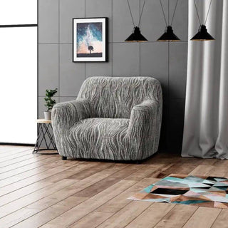 Universo - Housse de fauteuil Gris clair en Microfibre design Gris clair Fauteuil - 60-110 cm sur fond gris