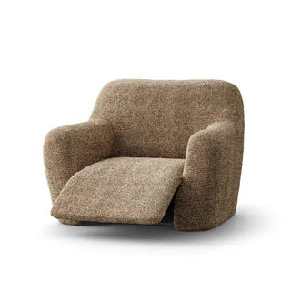 Mediterraneo - Housse de fauteuil inclinable Brun clair en Microfibre Brun clair Fauteuil inclinable - 60-110 cm sur fond gris