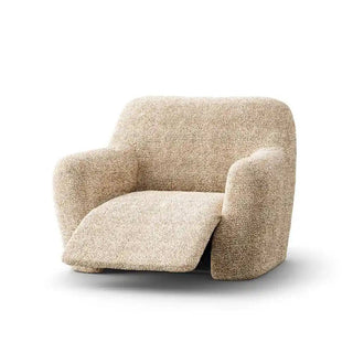 Mediterraneo - Housse de fauteuil inclinable Crème en Microfibre Crème Fauteuil inclinable - 60-110 cm sur fond gris