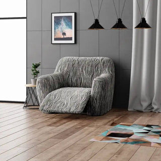 Universo - Housse de fauteuil inclinable Gris clair en Microfibre design Gris clair Fauteuil inclinable - 60-110 cm sur fond gris