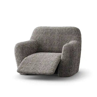 Mediterraneo - Housse de fauteuil inclinable Gris en Microfibre Gris Fauteuil inclinable - 60-110 cm sur fond gris