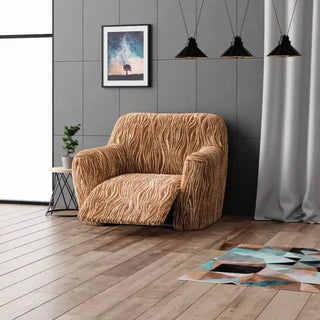 Universo - Housse de fauteuil inclinable Marron en Microfibre design Marron Fauteuil inclinable - 60-110 cm sur fond gris