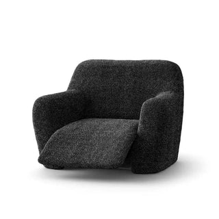 Mediterraneo - Housse de fauteuil inclinable Noir en Microfibre Noir Fauteuil inclinable - 60-110 cm sur fond gris