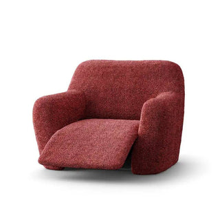 Mediterraneo - Housse de fauteuil inclinable Rouge en Microfibre Rouge Fauteuil inclinable - 60-110 cm sur fond gris