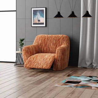 Universo - Housse de fauteuil inclinable Terracotta en Microfibre design Terracotta Fauteuil inclinable - 60-110 cm sur fond gris