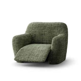 Vittoria - Housse de fauteuil inclinable Vert en Microfibre imprimé Vert Fauteuil inclinable - 60-110 cm sur fond gris