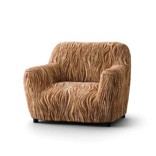 Universo - Housse de fauteuil Marron en Microfibre design Marron Fauteuil - 60-110 cm sur fond gris