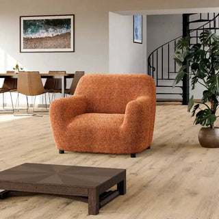 Mediterraneo - Housse de fauteuil Orange en Microfibre Orange Fauteuil - 60-110 cm sur fond gris