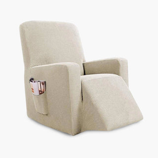 Housse de fauteuil relax en Jacquard - Majestique Beige clair sur fond gris