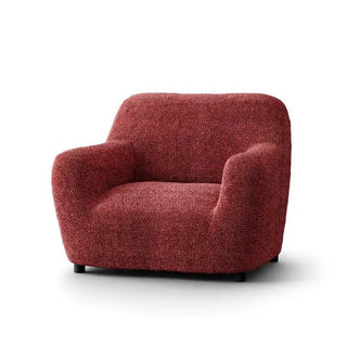 Mediterraneo - Housse de fauteuil Rouge en Microfibre Rouge Fauteuil - 60-110 cm sur fond gris