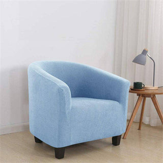 Housse de Fauteuil Crapaud en Jacquard - Dynastie Bleu ciel sur fond gris