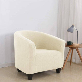 Housse de Fauteuil Crapaud en Jacquard - Dynastie Crème sur fond gris