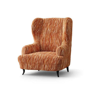 Universo - Housse de fauteuil à oreilles en Microfibre design Terracotta Fauteuil à oreilles - 60-110 cm sur fond gris