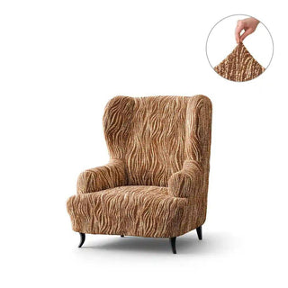 Universo - Housse de fauteuil à oreilles en Microfibre design Marron Fauteuil à oreilles - 60-110 cm sur fond gris