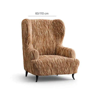 Universo - Housse de fauteuil à oreilles en Microfibre design Marron Fauteuil à oreilles - 60-110 cm sur fond gris