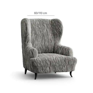 Universo - Housse de fauteuil à oreilles en Microfibre design Gris clair Fauteuil à oreilles - 60-110 cm sur fond gris