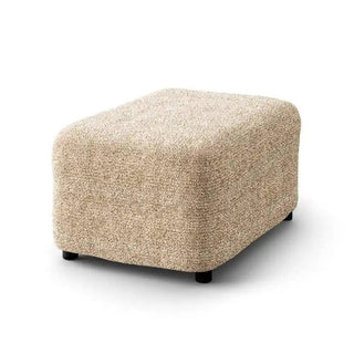 Mediterraneo - Housse de pouf/repose-pied Crème en Microfibre Crème sur fond gris