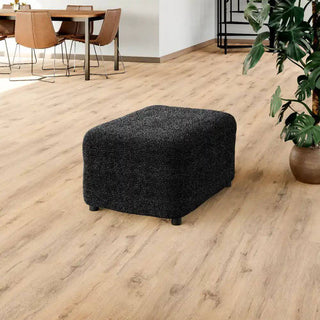 Mediterraneo - Housse de pouf/repose-pied Noir en Microfibre Noir sur fond gris