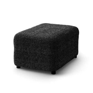 Mediterraneo - Housse de pouf/repose-pied Noir en Microfibre Noir sur fond gris