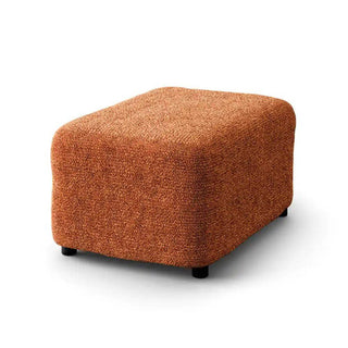 Mediterraneo - Housse de pouf/repose-pied Orange en Microfibre Orange sur fond gris