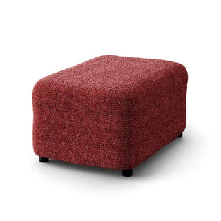 Mediterraneo - Housse de pouf/repose-pied Rouge en Microfibre Rouge sur fond gris