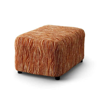 Universo - Housse de pouf/repose-pied Terracotta en Microfibre design Terracotta sur fond gris