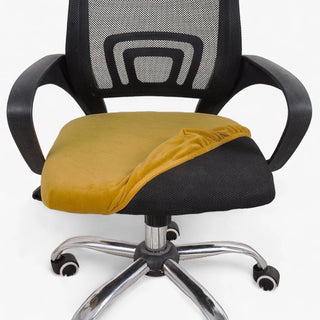 Zenith - Housse de siège de chaise de bureau en Velours Jaune sur fond gris