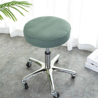 Aureus - Housse de Tabouret en Jacquard Vert sur fond gris