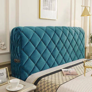 Housse de Tête de Lit Matelassée - Lorvella Bleu turquoise sur fond gris