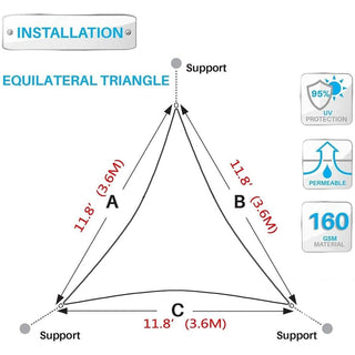 Voile d'Ombrage triangulaire - Calendis Gris sur fond gris