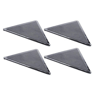 Eleonora - 4 Triangles anti-dérapant pour Tapis sur fond gris