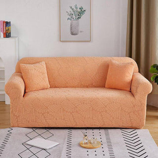 Housse de canapé droit en flanelle - Veradia Orange sur fond gris