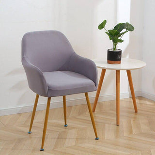 Opaline - Housse de chaise avec accoudoir lisse Gris sur fond gris